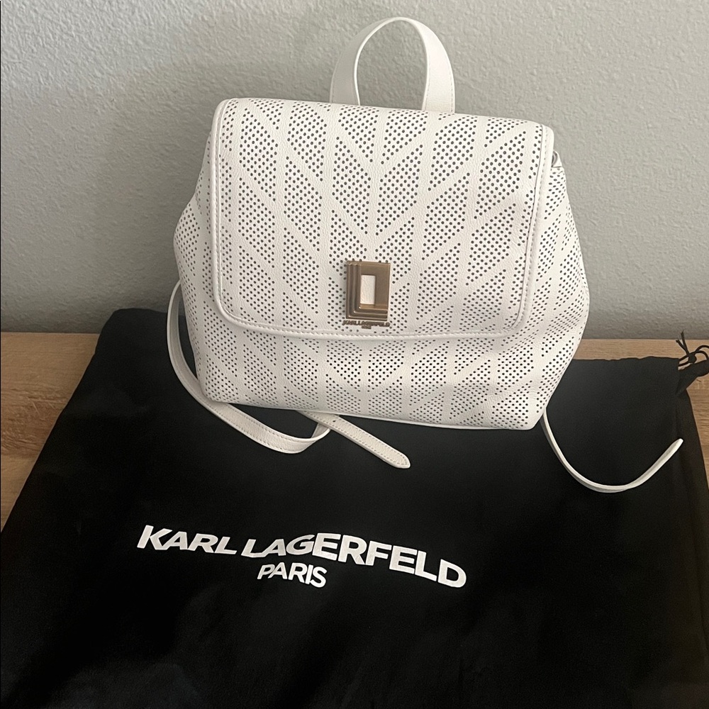 Karl Lagerfeld White Backpack